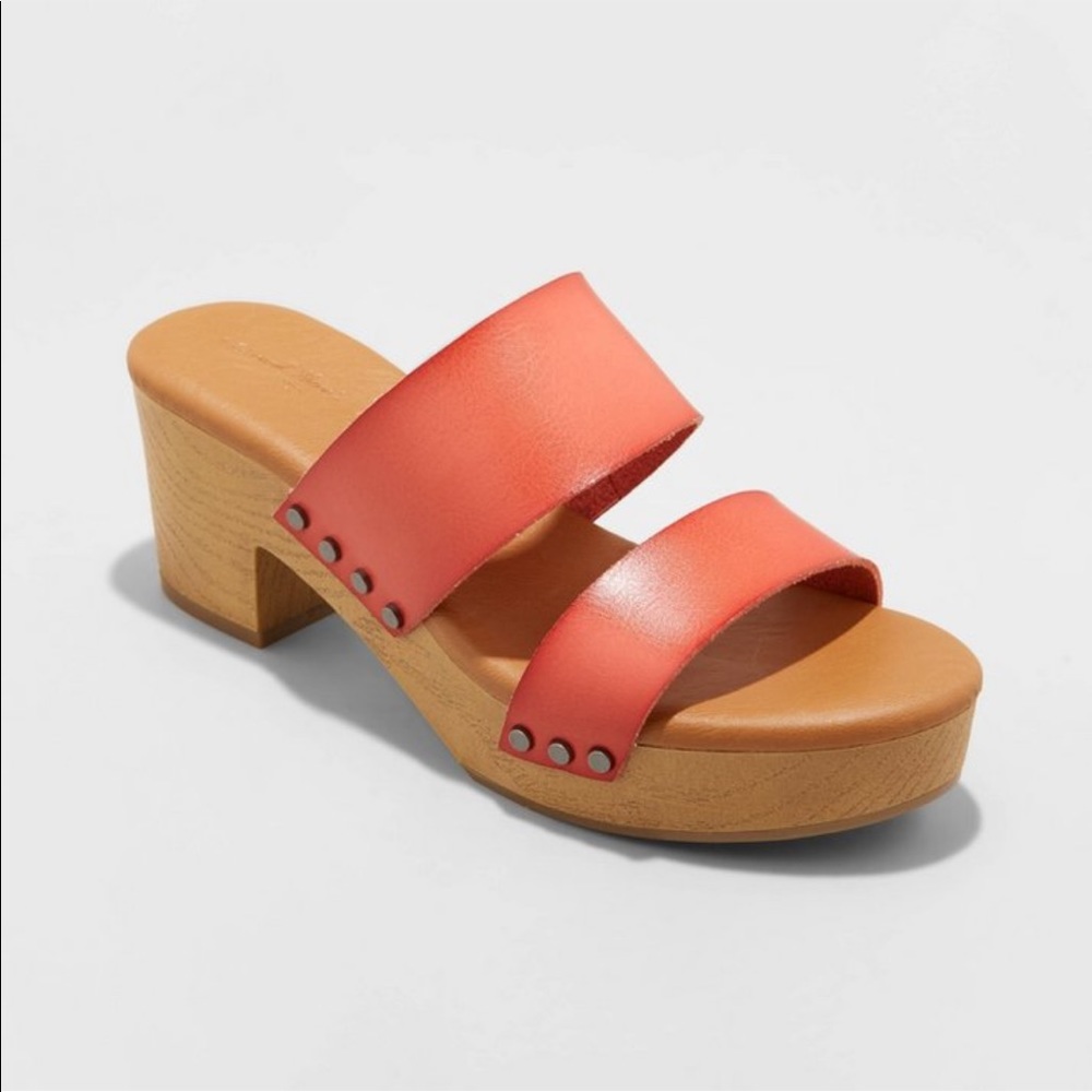 NWT mules / sandals papaya color size 5
